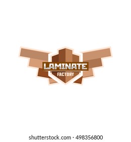 Laminate factory emblem badge.