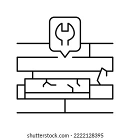 laminate floor repair line icon vector. laminate floor repair sign. isolated contour symbol black illustration