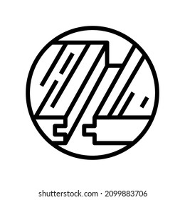 Laminatfußböden-Verbindungssymbol Vektorgrafik. Laminatfußböden-Montagezeichen. isoliertes Kontursymbol