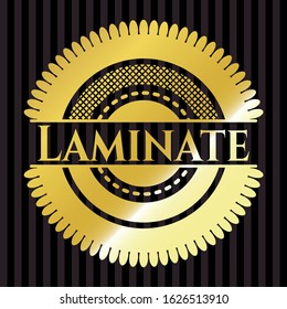 Laminate gold emblem or badge. Vector Illustration. Detailed.