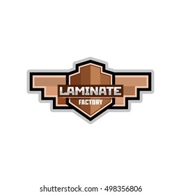 Laminate or parquet factory logo emblem badge.