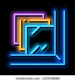 vector del signo de la luz del neón de la ventana de vidrio laminado. Icono brillante brillante símbolo de la ventana de vidrio laminado. ilustración de símbolo transparente