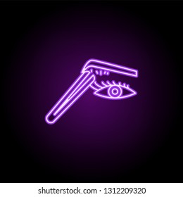 Laminating eyelashes icon. Elements of Beauty, make up, cosmetics in neon style icons. Simple icon for websites, web design, mobile app, info graphics