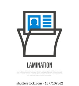 Lamination thin line icon. Typography equipment. Vector illustration.