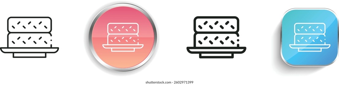 lamington icon. Thin Linear, Regular and Button Style Design Isolated On White Background