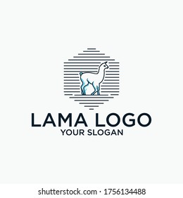 lamma line logo design vector abstract illustration