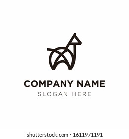 Lamma lineart logo design vector EPS10
