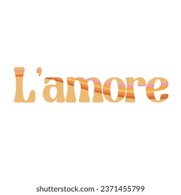 lamore wave slogan text french slogan retro 