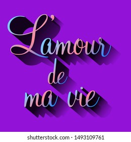 l'amour de ma vie,French means love of my life,Graphic design print t-shirts,vector