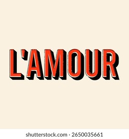 L'amour French is love, Typography print shirt