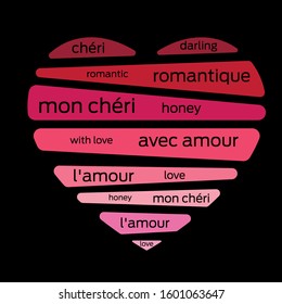 L'amour french  is love,heart abstract colorful for valentine day,Graphic design print t-shirts,cars,poster