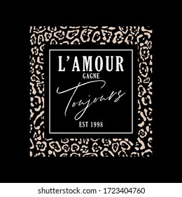 l'amour gagne toujours,French means love always wins,Graphic design print t-shirts women fashion,vector,poster,card