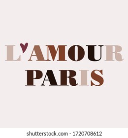 L'amour paris,Graphic design print t-shirts women fashion,vetor,poster,card