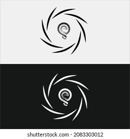 Lámpara con el logotipo plano abstracto listo para su uso