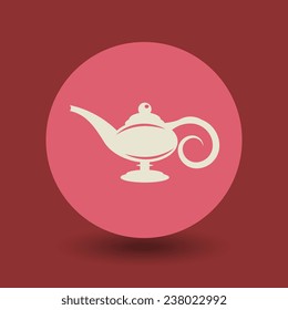 Lamp Aladdin icon or sign, vector illustration