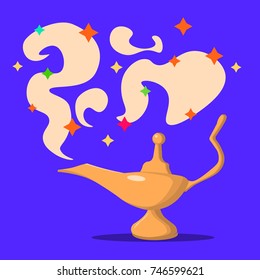 Lamp Aladdin the magic lamp of Aladdin. Flat design, vector illustration, EPS10