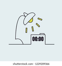 lamp and alarm clock illustration