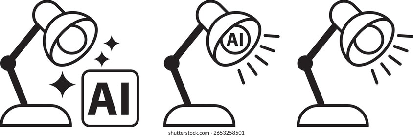 lamp artificial intelligence ai icon vector image