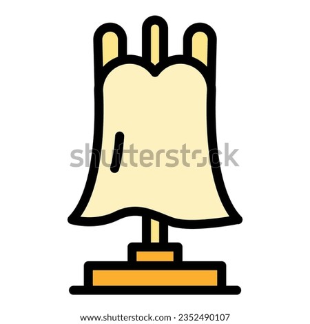 Lamp artwork icon outline vector. Art gallery. Walk enjoy color flat