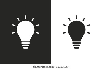 Lamp  -  black and white icons. Vector illustration