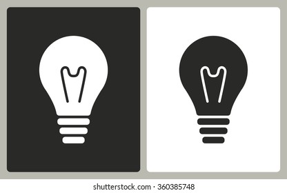 Lamp  -  black and white icons. Vector illustration.