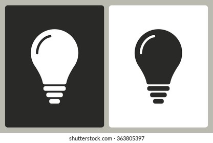 Lamp   -  black and white icons. Vector illustration.