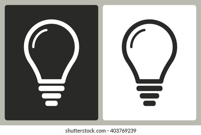 Lamp   -  black and white icons. Vector illustration. 