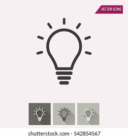 Lamp - black and white icons. Vector illustration.