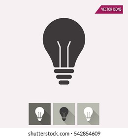 Lamp - black and white icons. Vector illustration.