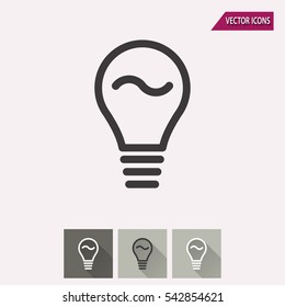 Lamp - black and white icons. Vector illustration.