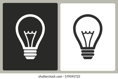 Lamp - black and white icons. Vector illustration.