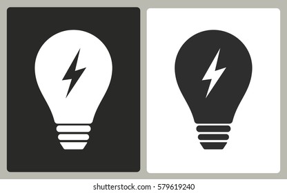 Lamp - black and white icons. Vector illustration.