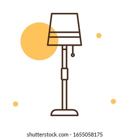 lamp block and line style icon design, Home room decoration interior living building apartment and residential theme Vector illustration