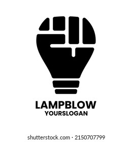 lamp blow logo design template