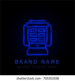Lamp blue chromium metallic logo