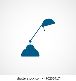 Lamp Blue Flat Icon On White Background