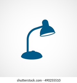 Lamp Blue Flat Icon On White Background