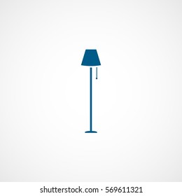 Lamp Blue Flat Icon On White Background