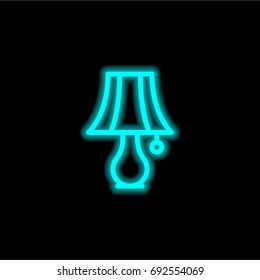 Lamp blue glowing neon ui ux icon. Glowing sign logo vector