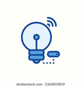 icono azul lámpara, icono aislado en fondo claro, perfecto para sitio web, blog, logotipo, diseño gráfico, medios sociales, interfaz de usuario, aplicación móvil