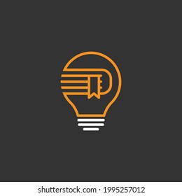 Lamp book logo desogn vector