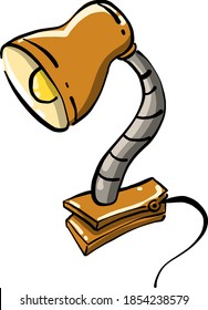 Lampe für Buchlesen, Illustration, Vektorgrafik auf weißem Hintergrund