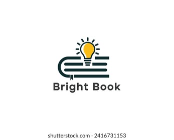 Plantilla de diseño del logotipo del vector del libro de la lámpara