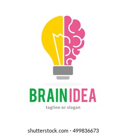 LAMP BRAIN INSPIRATION IDEA LOGO ICON LOGO TEMPLATE SYMBOL EMBLEM VINTAGE