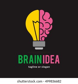 LAMP BRAIN INSPIRATION IDEA LOGO ICON LOGO TEMPLATE SYMBOL EMBLEM VINTAGE
