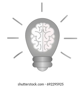 Lamp with brain in the interior 
