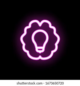 Lamp brain neon icon. Simple thin line, outline vector of mix icons for ui and ux, website or mobile application