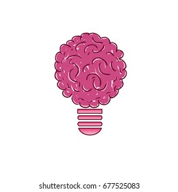 lamp brain pink vector eps 10 