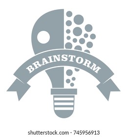 Lamp brain storm logo. Simple illustration of lamp brain storm vector logo for web