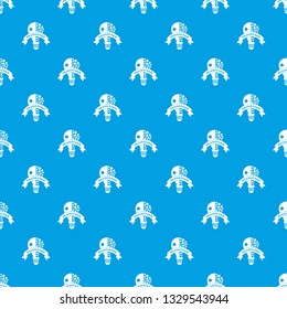 Lamp brain storm pattern vector seamless blue repeat for any use